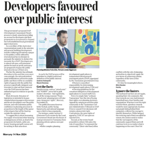 Mercury Opinion Piece: Developers favoured over public interest